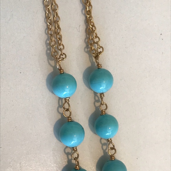 Turquoise and gold necklace - Picture 5 of 6